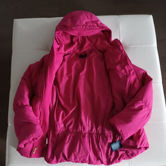Ralph Lauren Girls Bright Pink Down and Feather Hooded Puffer Jacket Size M/8-10 - Picture 3 of 12